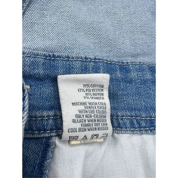 American Rag Juniors 11 Jean Shortalls Overalls Embroidered Floral - Picture 6 of 6